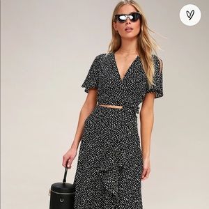 Girl Like You Black Polka Dot Two-Piece Maxi Dress